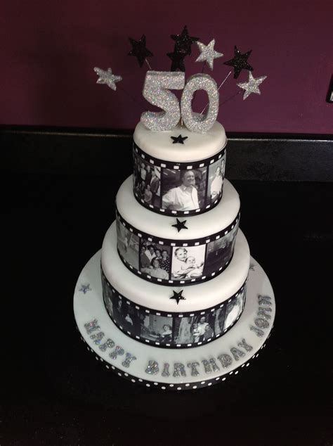Film Reel Cake With Edible Images 50th Birthday Cake By Andrias Cakes Scarborough 50th Birthday
