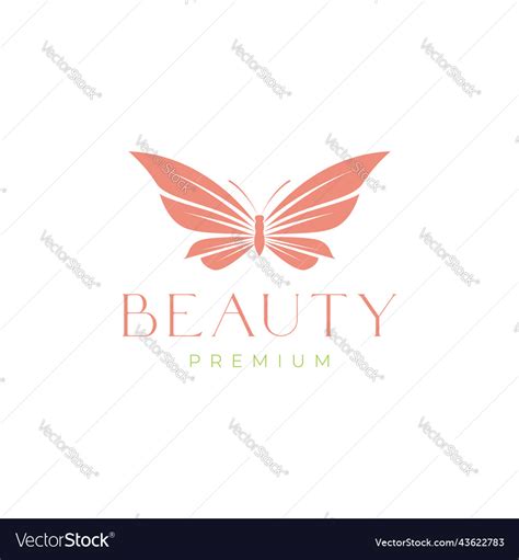 Feminine Beauty Aesthetic Butterfly Logo Design Vector Image