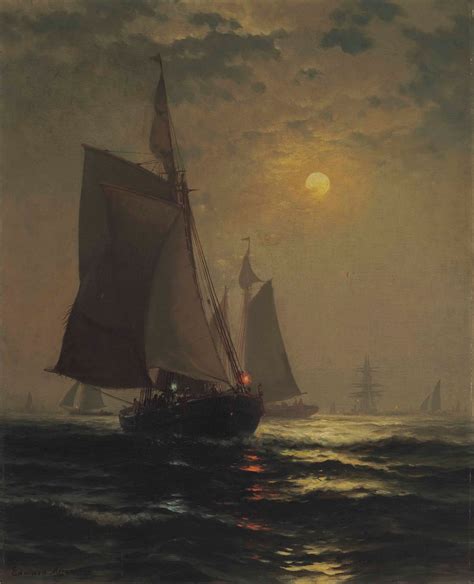 Edward Moran 1829 1901 Moonlight In New York Harbor Christies