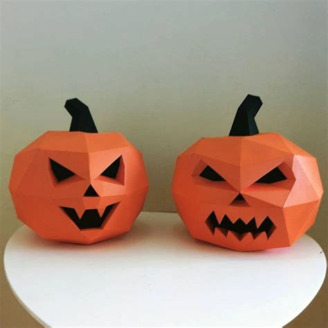 Halloween Pumpkins Papercraft Template Paper Crafts Halloween