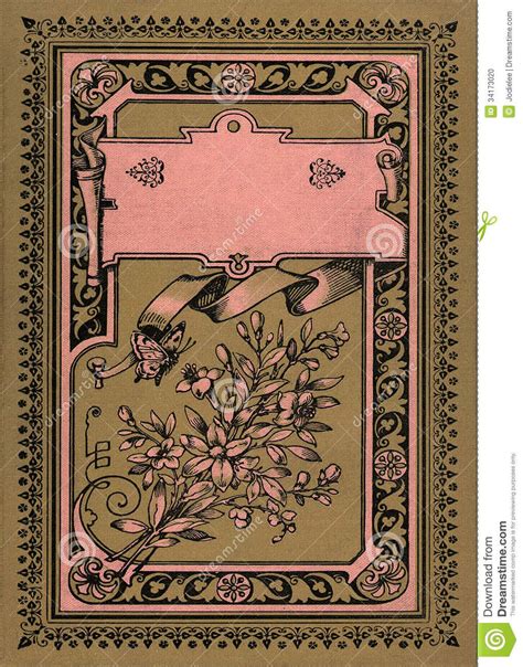 An Old Fashioned Book Cover With Flowers And Birds On The Page Which