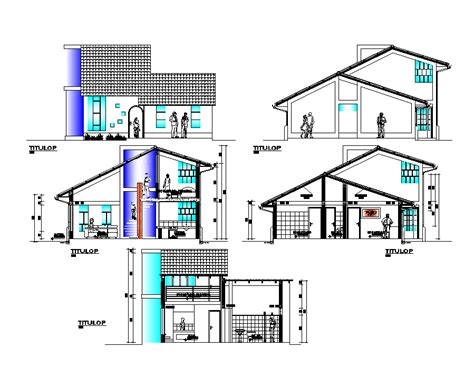 Detail Residential Building Section D View Layout Autocad File Cadbull