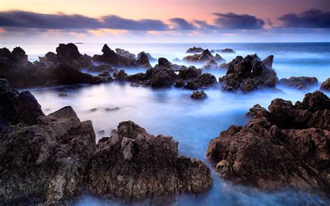 Wallpaper Landscape Sunset Sea Bay Rock Nature Shore