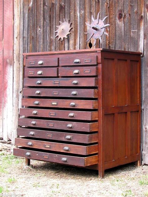 Shop for file cabinet online at target. Antique Industrial Wooden 12 Drawer Map Cabinet Flat File ...