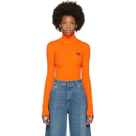 Gucci Orange Fine Wool Turtleneck 890 Liked On Polyvore Featuring Tops Sweaters Orange