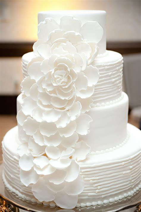 modern white wedding cake