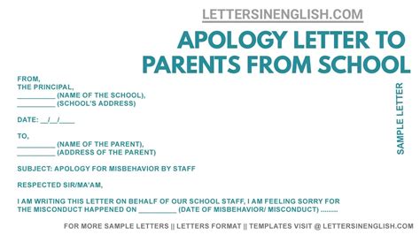 Apology Letter From Parents To Teacher For Misbehavior Done By Student