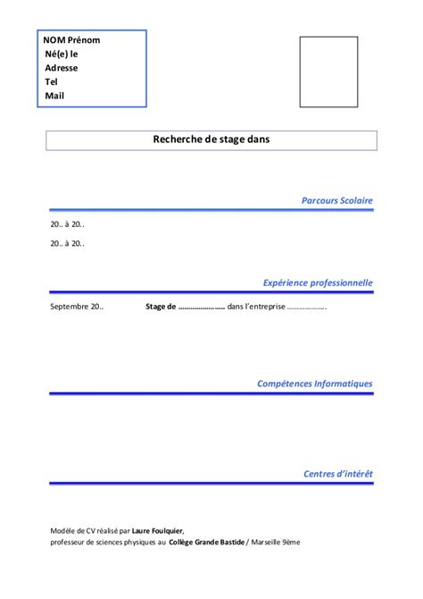 Votre photo au centre du cv est certainement une façon des plus originales qui vous fera remarquer immédiatement contrairement aux autres candidats. Un modèle de CV