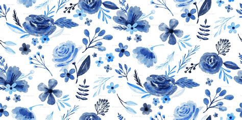 Watercolor Blue And White Floral Wallpaper Wallpaper Accessories Home