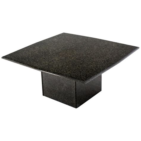 Designers love its gently curved top. Square Black Granite Pedestal Base Coffee Table For Sale ...