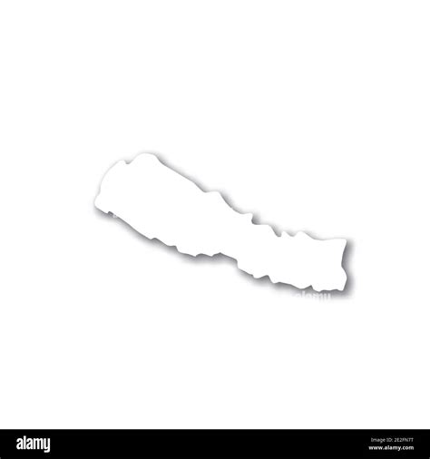 Nepal Mapa Blanco De Silueta 3d De La Zona Del País Con Sombra Caída