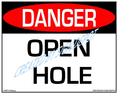 danger open hole sign order download save print