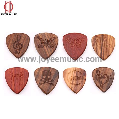 Custom Logo Design Engraved Wood Guitar Picks For Wholesale