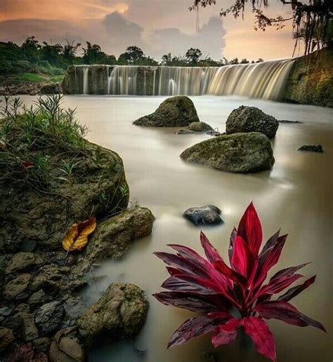 Tropical Waterfall At Sunset Beautifulnature Naturephotography