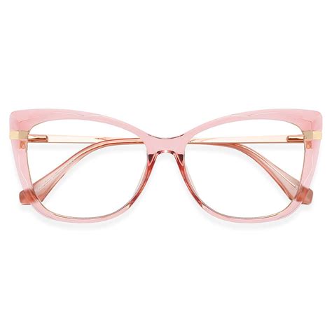 95677 rectangle pink eyeglasses frames leoptique