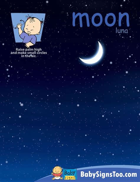 As you delve deeper into the weird and wonderful world of astrology, figuring out your moon sign meaning takes on a whole new level of importance. Printable poster with the sign for MOON www.BabySignsToo ...