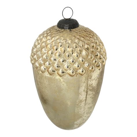13 Tall Gold Mercury Glass Kugel Style Acorn Ornament Chairish