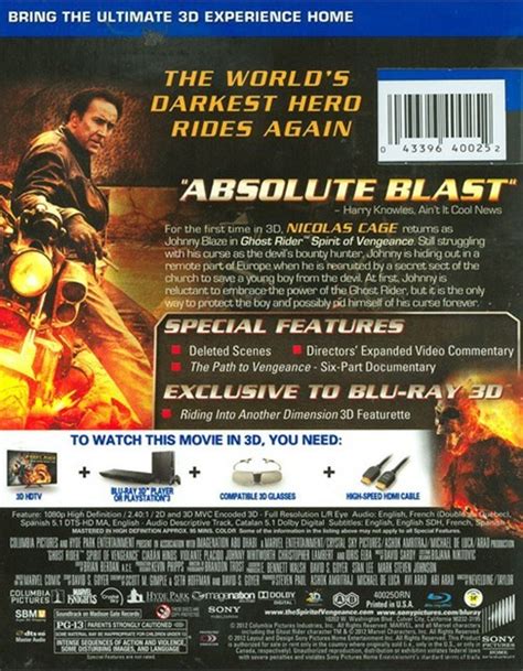 Ghost Rider Spirit Of Vengeance 3d Blu Ray 3d Ultraviolet Blu Ray