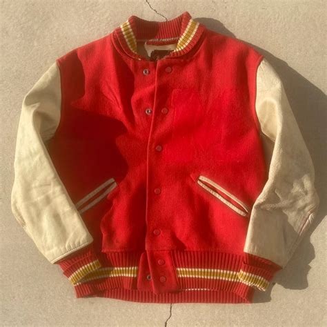 Vintage True Vintage 70s Red Hl Whiting Varsity Jacket L Grailed