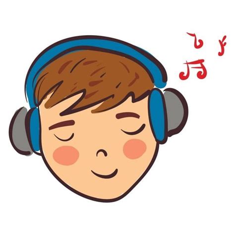 Clipart Of A Boy Listening To Music Vector Or Color Illustration Music