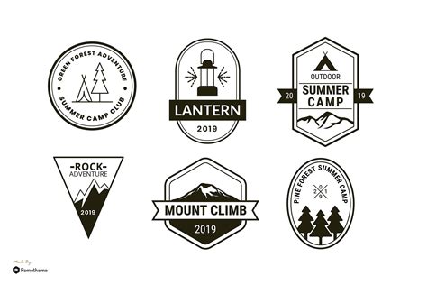 set of camping logo badge template rb 365115 logos design bundles
