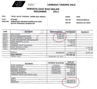 Selain itu, ibu bapa juga boleh membuat penolakan atau potongan gaji setiap bulan untuk menyenangkan urusan penyimpanan duit ke akaun tabung haji anak. Wah!! Banyaknya gaji CEO Tabung Haji nie... tengok penyata ...