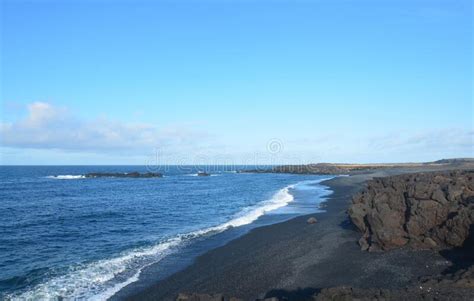 Scenic Coastal Iceland With Black Lava Rock Stock Image Image Of