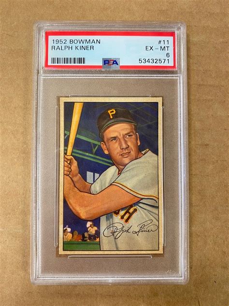 Bowman Ralph Kiner Psa Ex Mt Pirates Hof Free Shipping Ebay