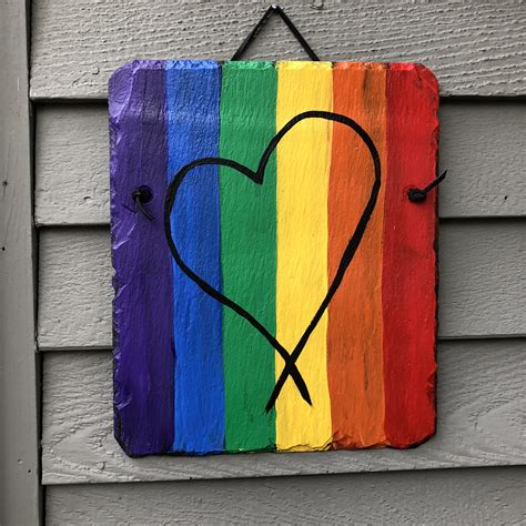 Gay Pride Flag Slate Sign Lgbtq Pride Flag Rainbow Flag Etsy