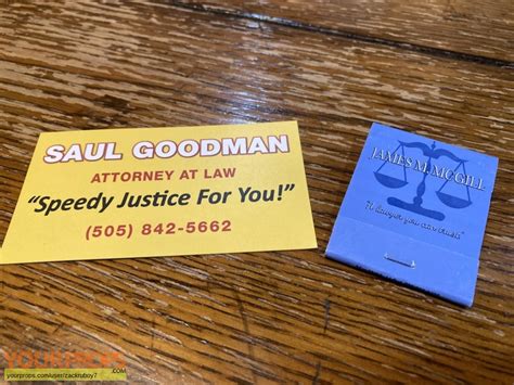 Better Call Saul Saul Goodman Business Card Jimmy Mcgill Match Book