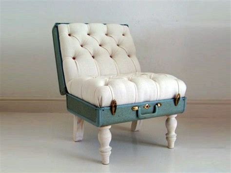 Diy Suitcase Chair Makes Cute Porch Or Patio Furniture Suitcase