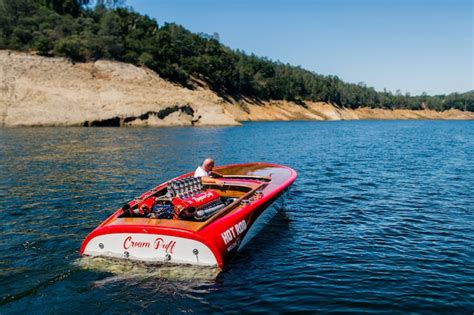 Allison V12 Powered Cream Puff Boat Narrowly Escapes Lake Nacimiento