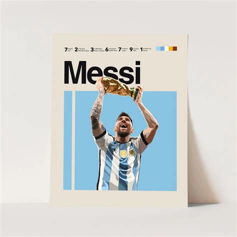 lionel messi inspired poster world cup art argentina soccer etsy