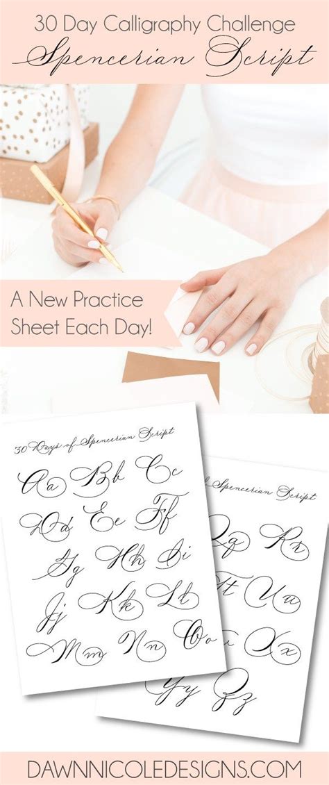 30 Days Of Spencerian Script Style Worksheets A New Free Spencerian