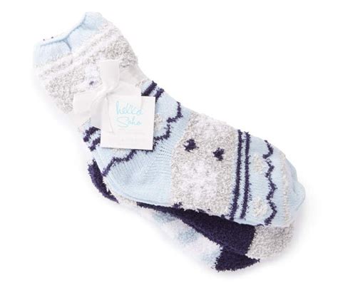 Womens Blue Snowflake Slipper Socks 3 Pairs Big Lots