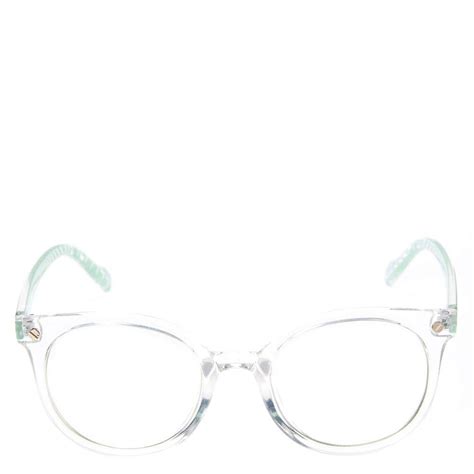 Clear Round Mint Chevron Fake Glasses Claires Us