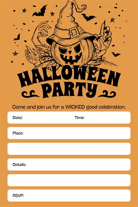 Halloween Party Invitations Printable