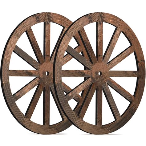Buy 2 Pieces Wagon Wheel Decor Wooden Wagon Wheel Western Style Wall