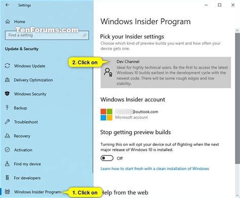 How To Change Windows Insider Program Channel In Windows 10 Tutorials