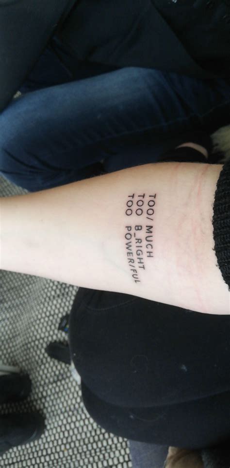 She tattooed herself with the lyrics of the 'nice. Finally got my radiohead tattoo : radiohead