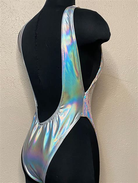 Holographic Swimsuit Iridescent Sequins Swimsuit Reflective Swimsuit