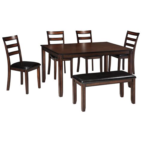 4.2 out of 5 stars 112. Ashley Signature Design Coviar 1322628 Burnished Brown 6-Piece Dining Table Set with Bench ...