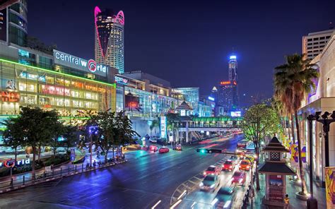 Wallpaper Thailand Bangkok City At Night Streets
