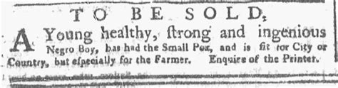 Slavery Advertisements Published April 30 1770 The Adverts 250 Project