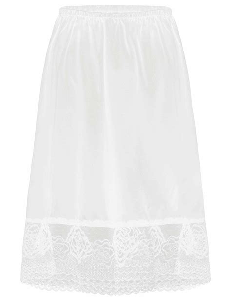 Choomomo Womenas Under Dress Knee Length Lace Trim Half Slips Skirt