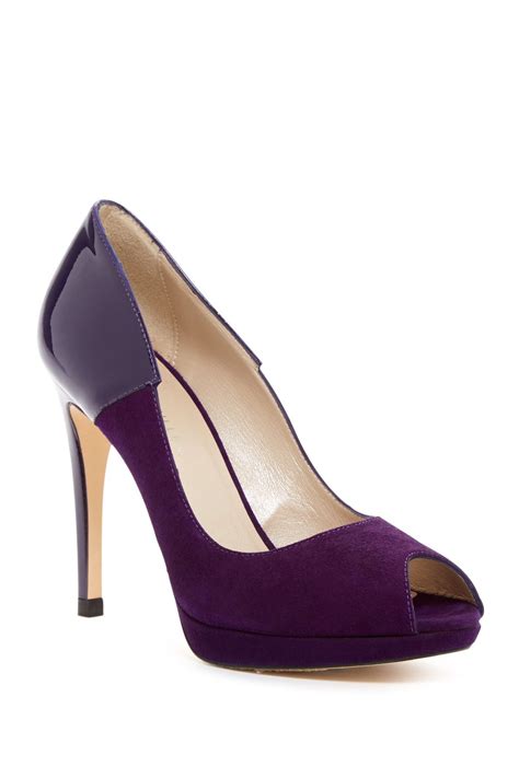 karen millen suede and patent peep toe pump peep toe pumps peep toe pumps