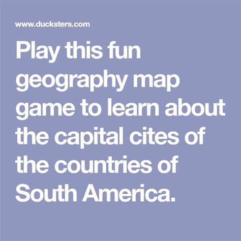 Play This Fun Geography Map Game To Learn About The Capital Cites Of
