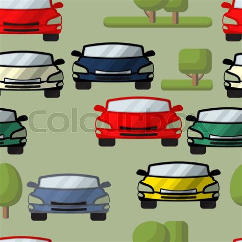 Vector Seamless Pattern Of Cars Stock Vector Colourbox