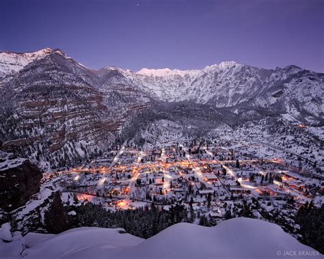 Winter Twilight Over Ouray Ouray Colorado Mountain Photography By