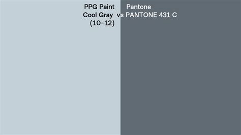 Ppg Paint Cool Gray 10 12 Vs Pantone 431 C Side By Side Comparison
